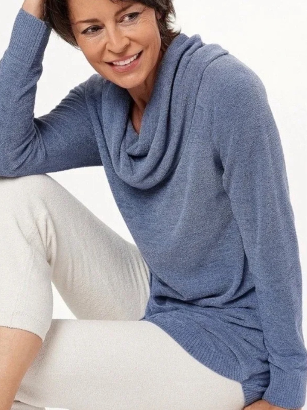 NWT Barefoot Dreams Cozychic Ultra Lite Cowl Neck Large